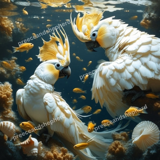 Fantasy Ocean Birds Art